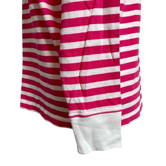 J.Crew Factory Pink White Striped Cotton Long Sleeve Tee Small NWT - Picture 8 of 13